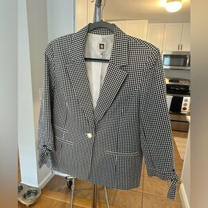 Anne Klein Black and White Checkered Blazer